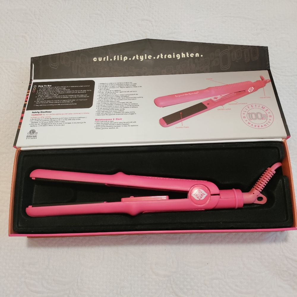 Flip curl straightener